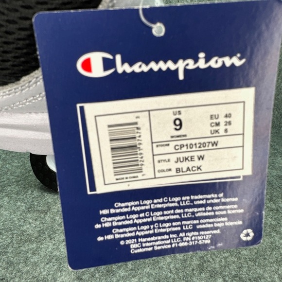 Champion® Juke Adult Size 9 Black Pink Fabric Slip-On Athletic Sneakers Womens - Picture 9 of 16